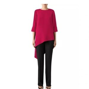 St. John Asymmetric Silk Blouse